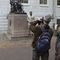 315-0609 Posing with Statue of John Harvard.jpg